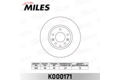 Диск тормозной 6 07 передний вент. K000171 для MAZDA 6 седан (GH) 2.0 MZR 2007-2012, код двигателя LF17, V см3 1999, кВт 108, л.с. 147, бензин, Miles K000171